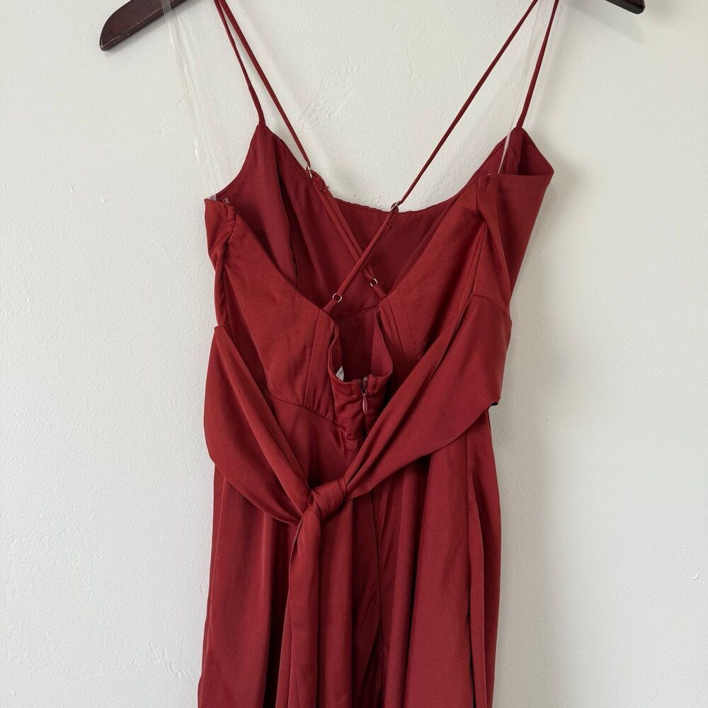 NWT Selfie Leslie Linka Cami Strap Midi Dress in Chocolate Size 8US - Picture 6 of 10